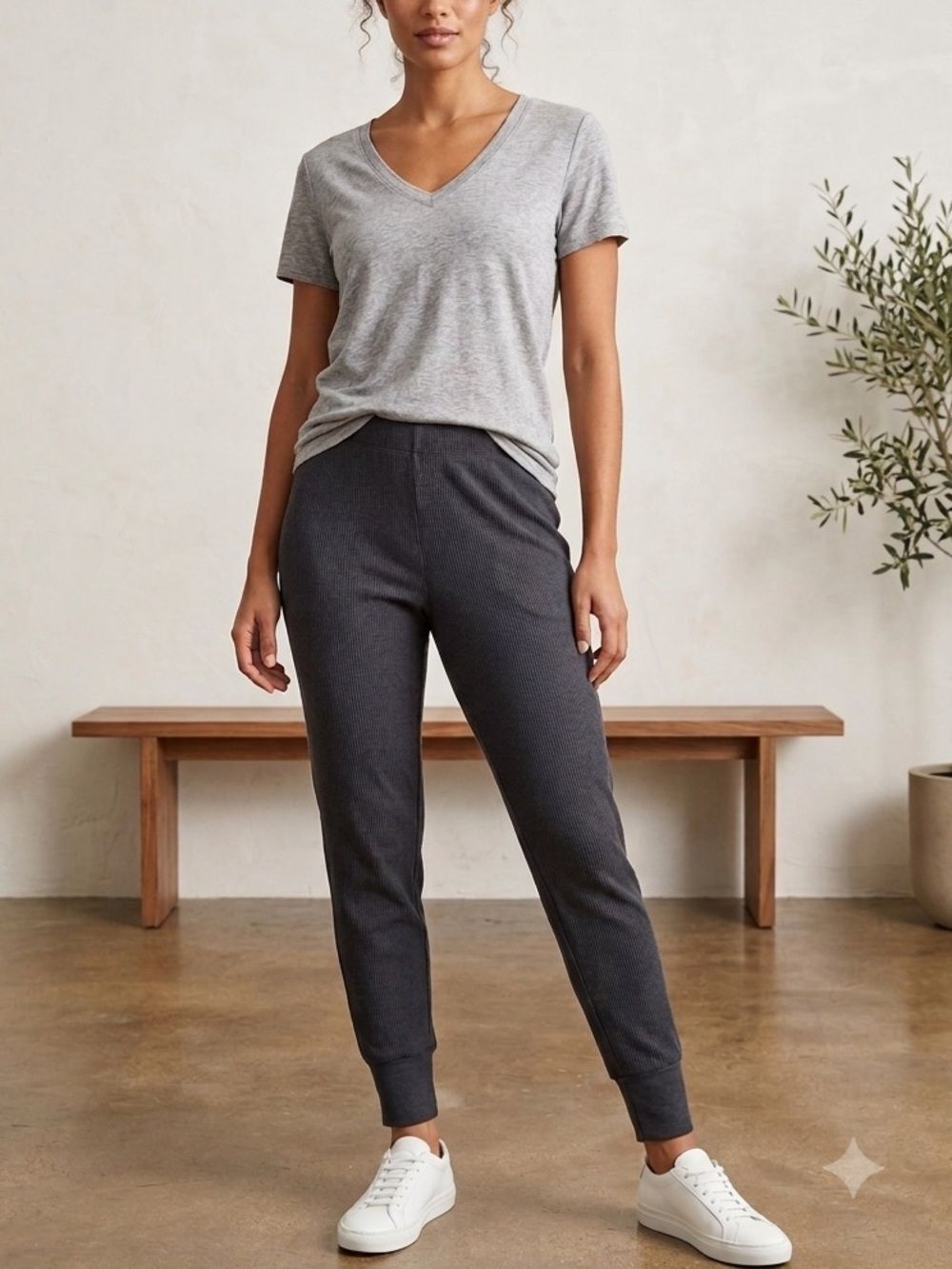 SKIMS Ribbed Lounge Joggers Charcoal Size XL